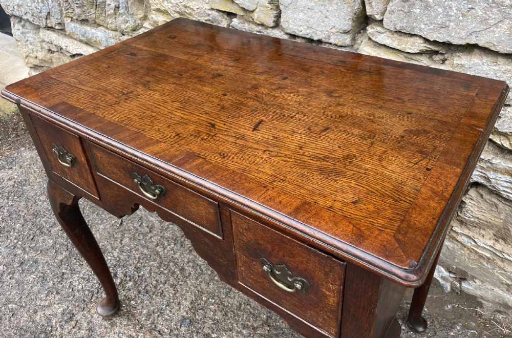 18th Century Georgian Oak Crossbanded Lowboy View VII