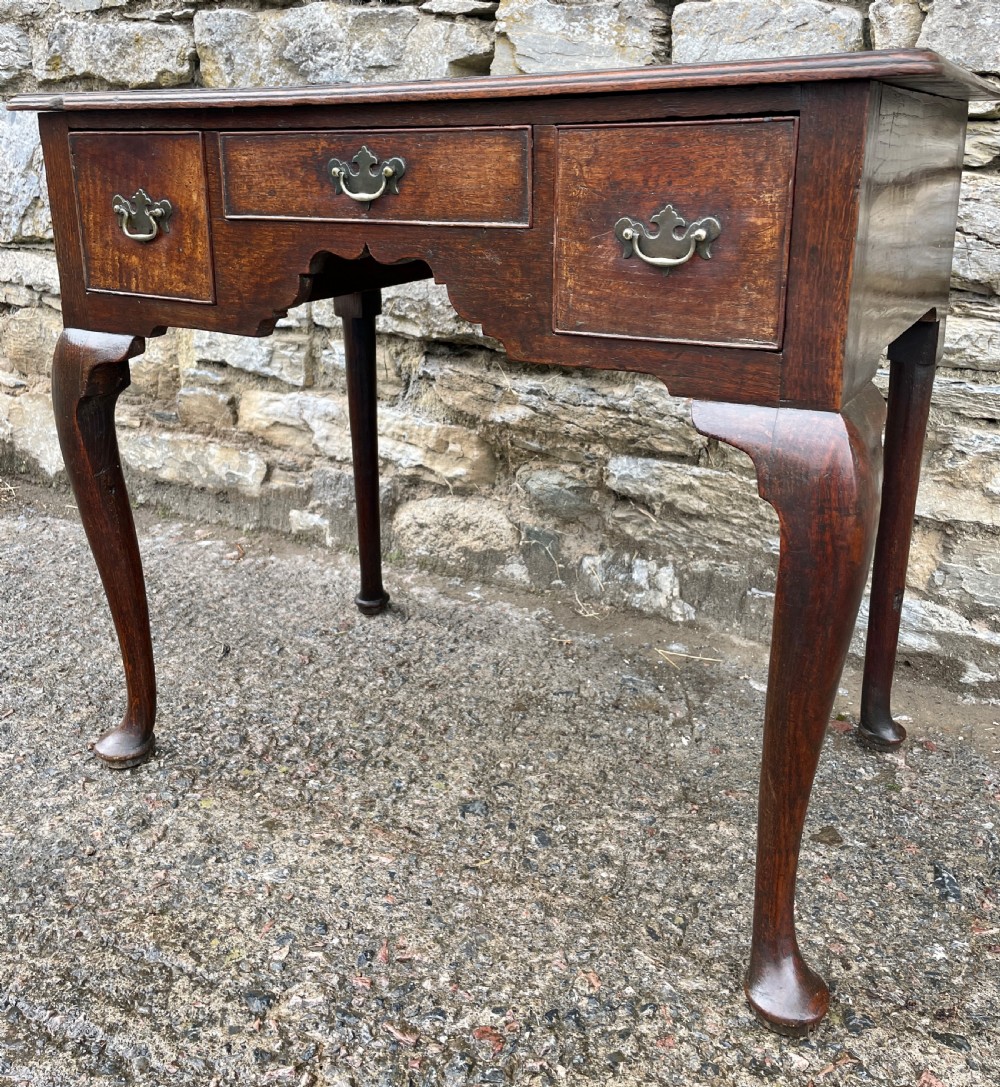 18th Century Georgian Oak Crossbanded Lowboy View XII
