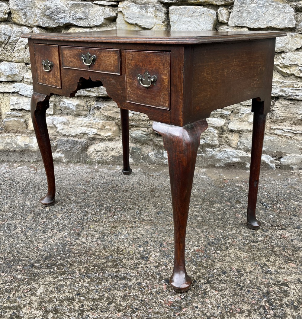 18th Century Georgian Oak Crossbanded Lowboy View XIII
