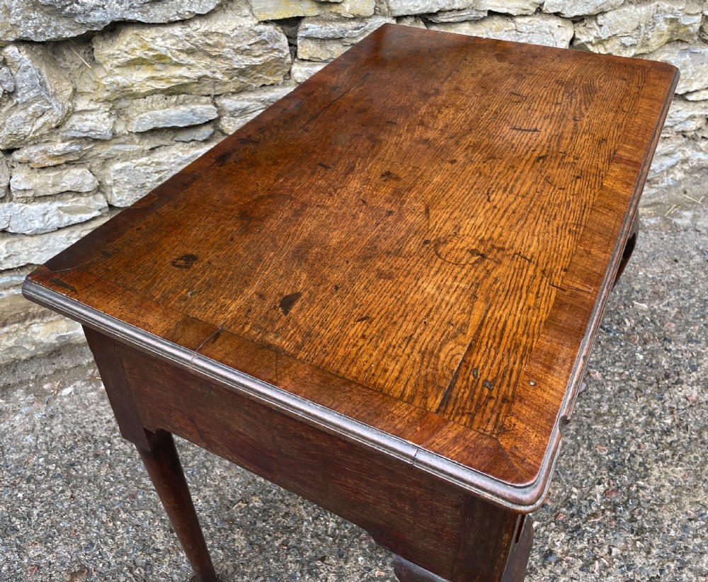 18th Century Georgian Oak Crossbanded Lowboy View XXIII