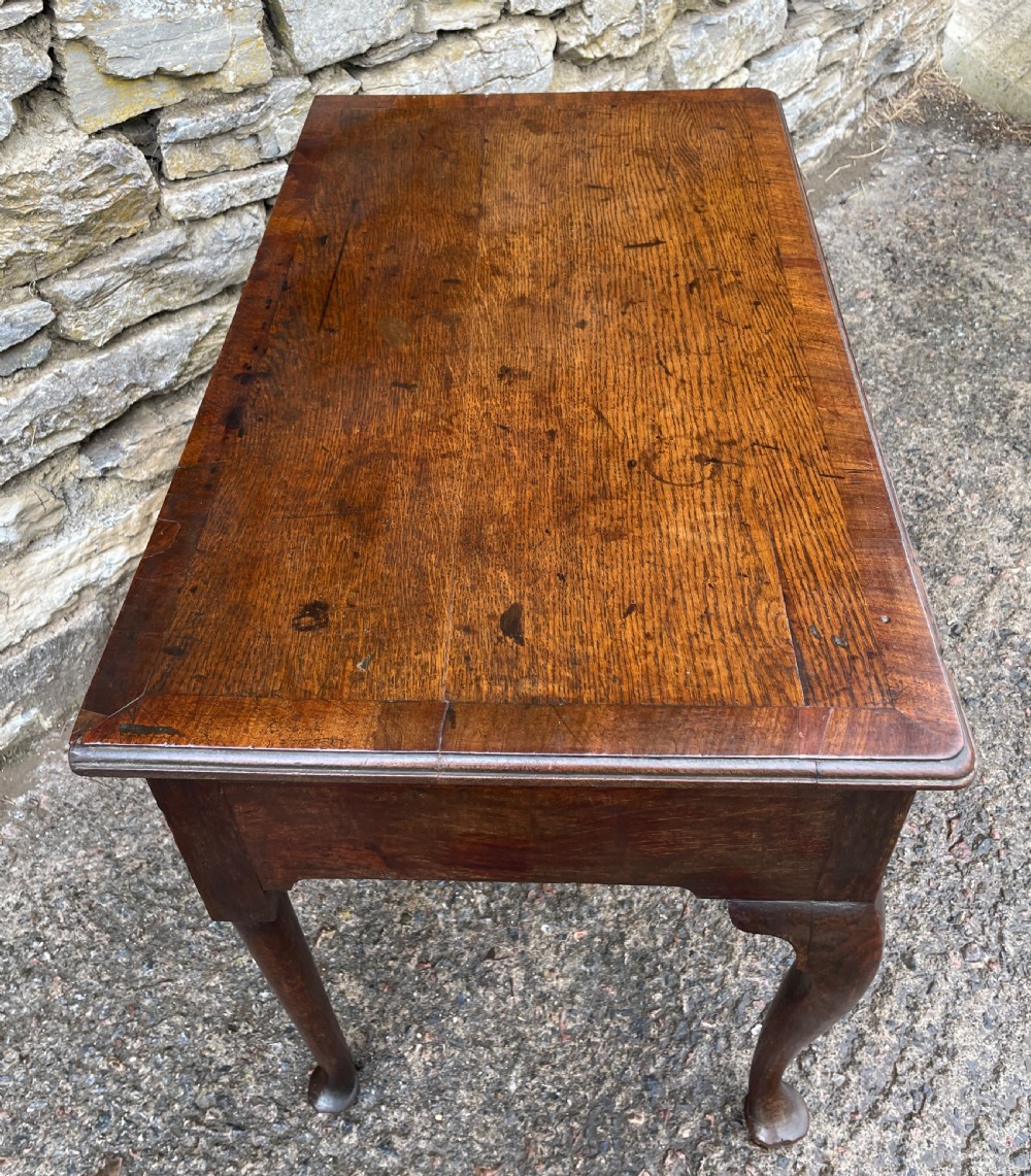 18th Century Georgian Oak Crossbanded Lowboy View XXIV