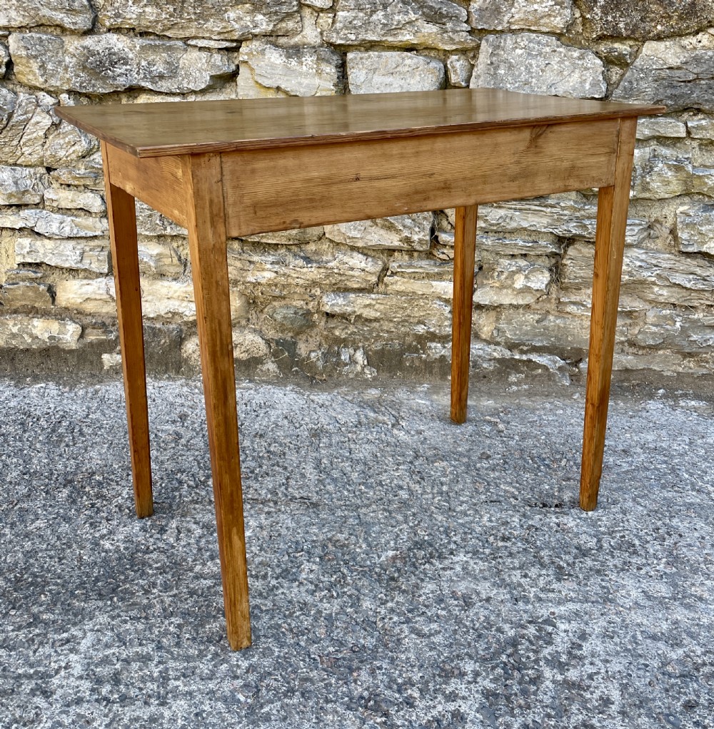 Small Antique Stripped Pine Side Table View X