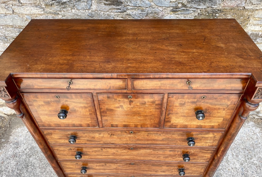 Large Victorian Scottish Mahogany Chest of Drawers View XI