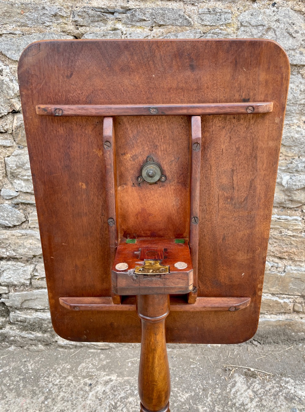 Antique Georgian Mahogany Tilt Top Wine Table View XV