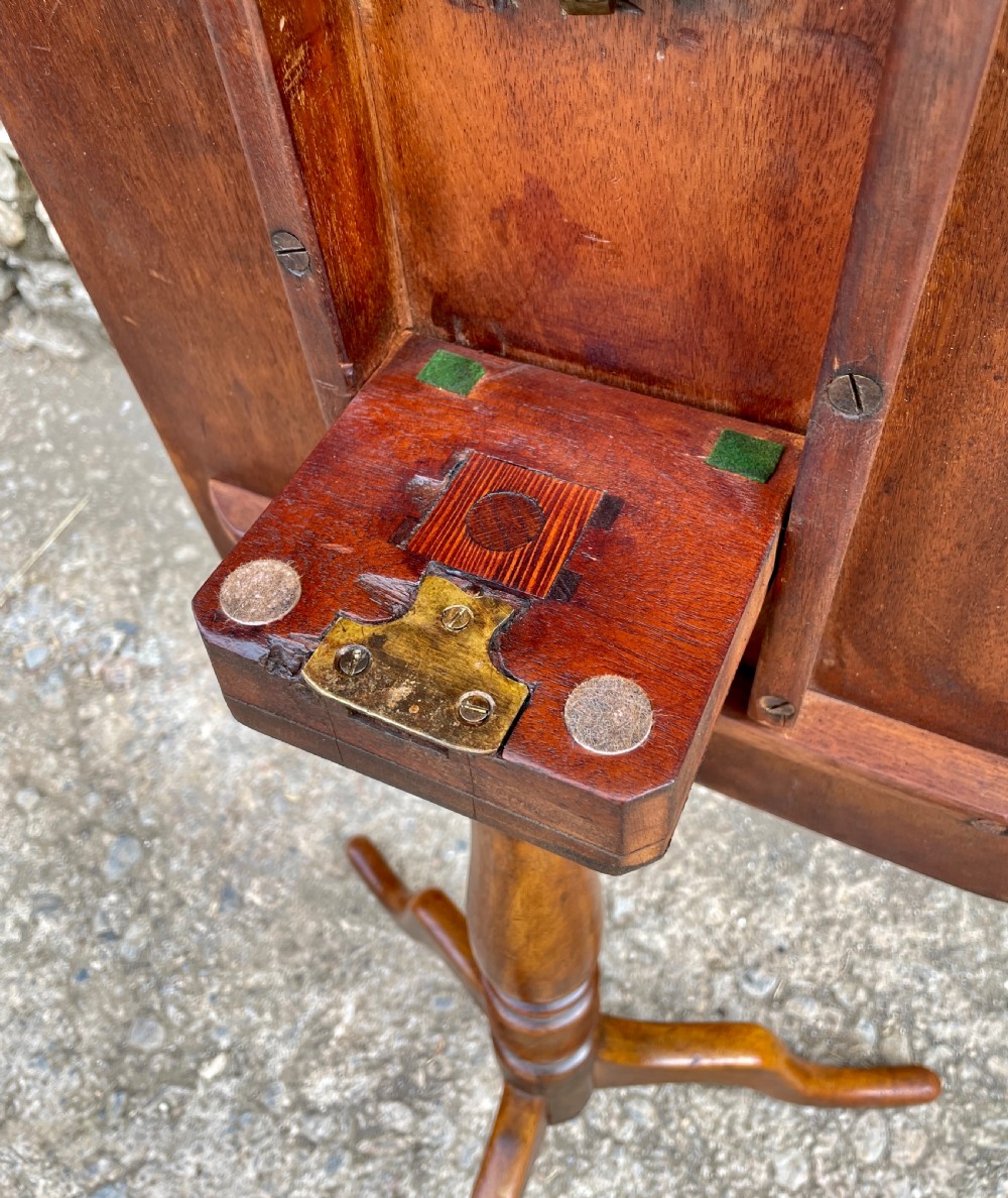 Antique Georgian Mahogany Tilt Top Wine Table View XVI
