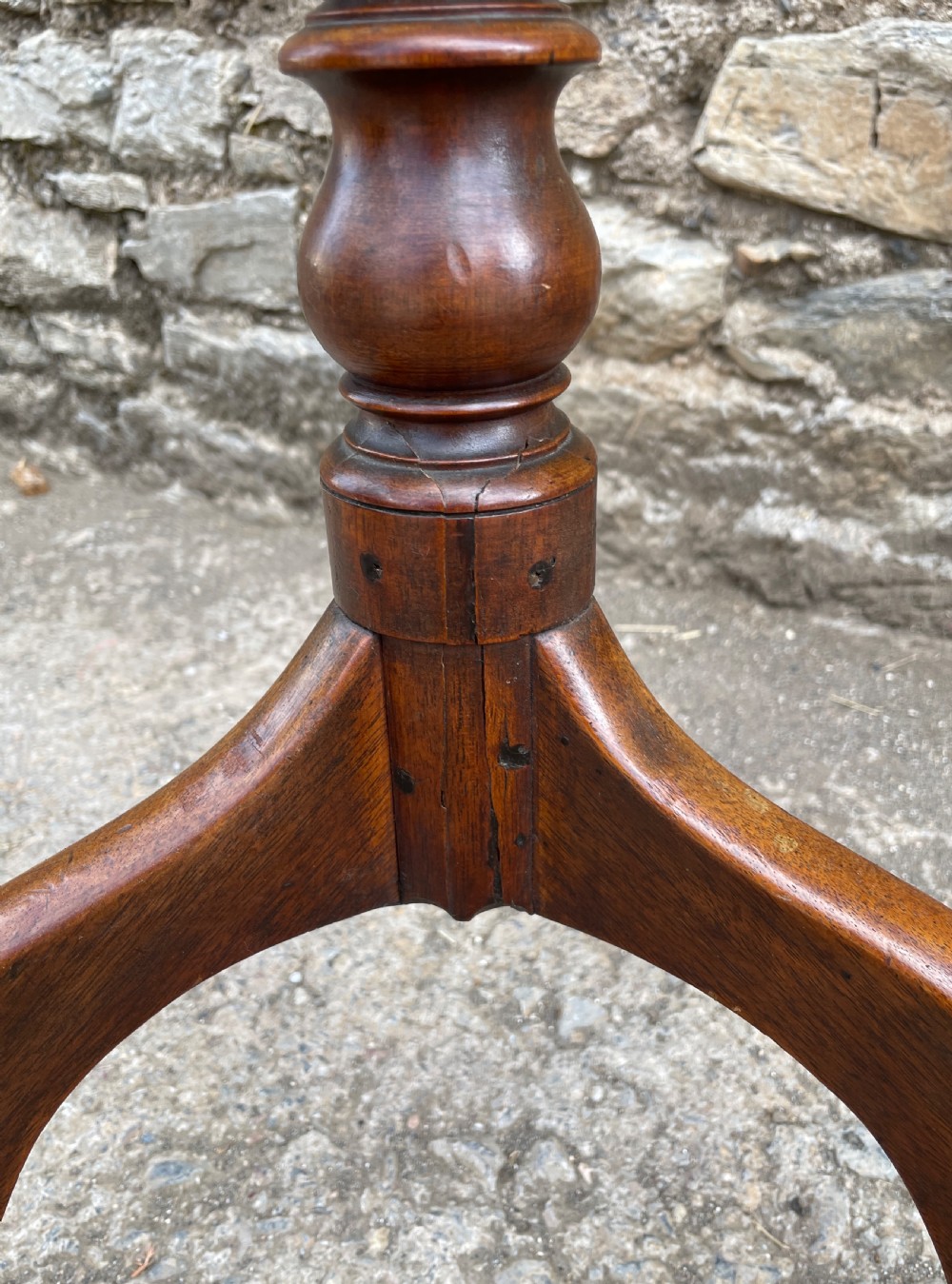 Antique Georgian Mahogany Tilt Top Wine Table View XXI