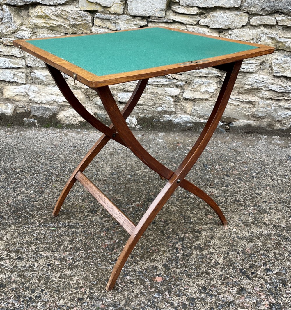 Antique Oak Folding Card Table