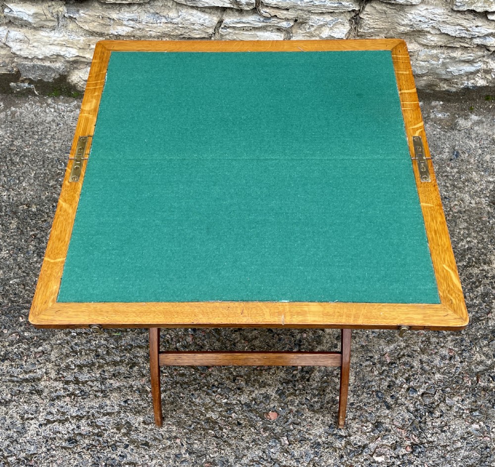 Antique Oak Folding Card Table View III