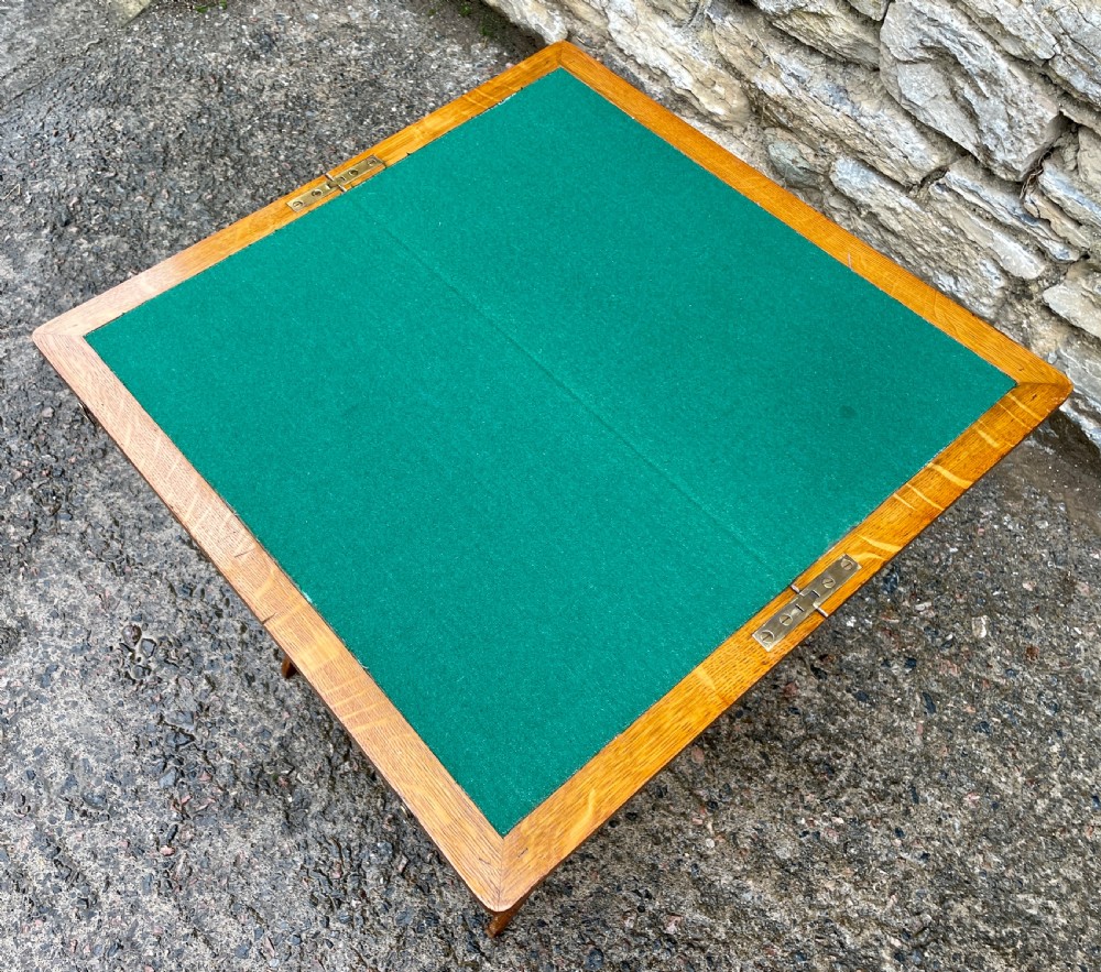 Antique Oak Folding Card Table View IV