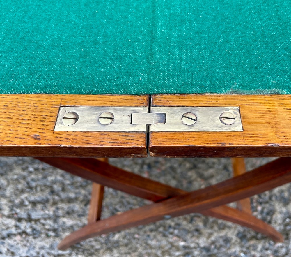 Antique Oak Folding Card Table View VIII