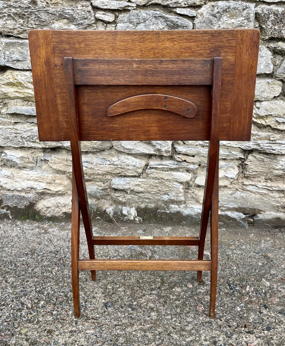 Antique Oak Folding Card Table View XVI