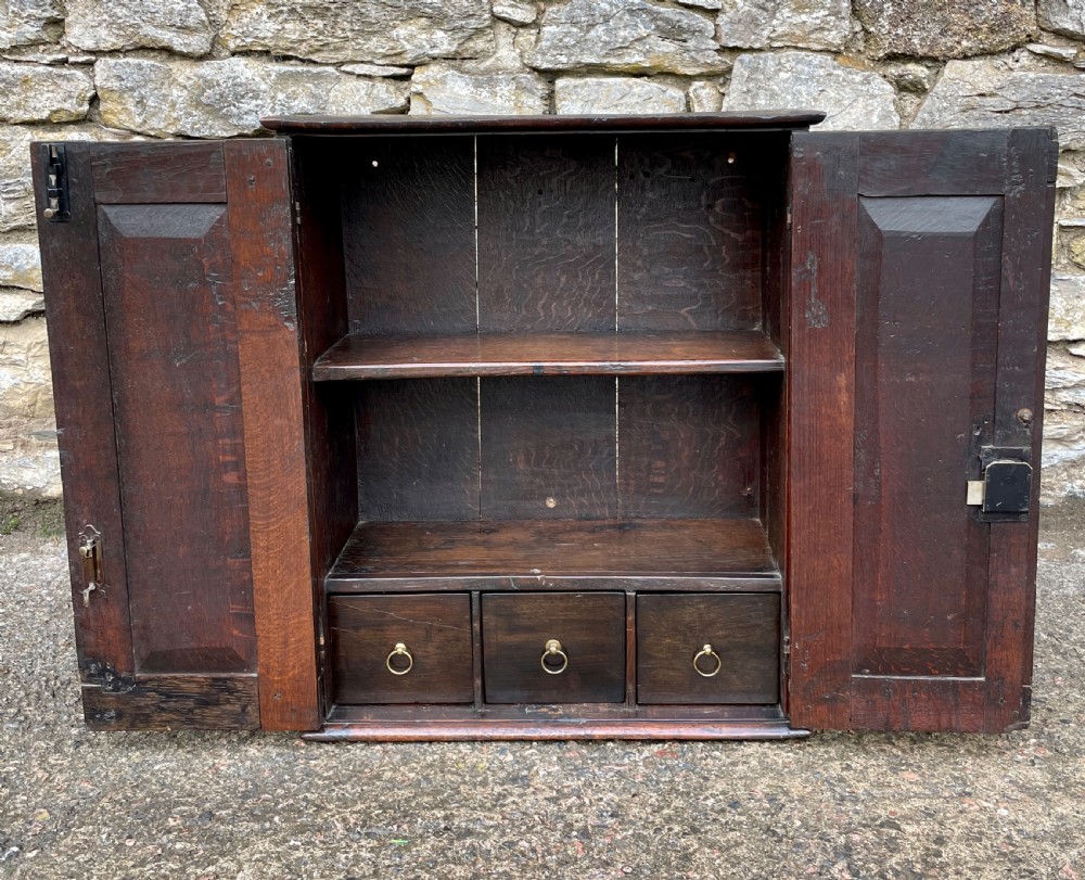 Antique 18th Century Oak Spice Cupboard View XVIII