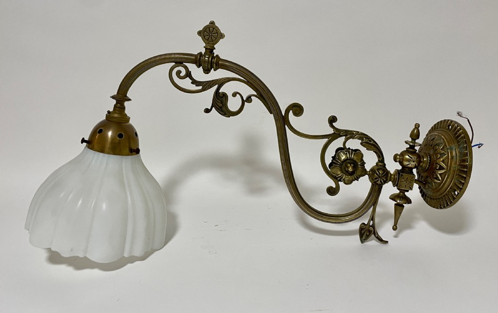 Antique Milk Glass Wall Light View II