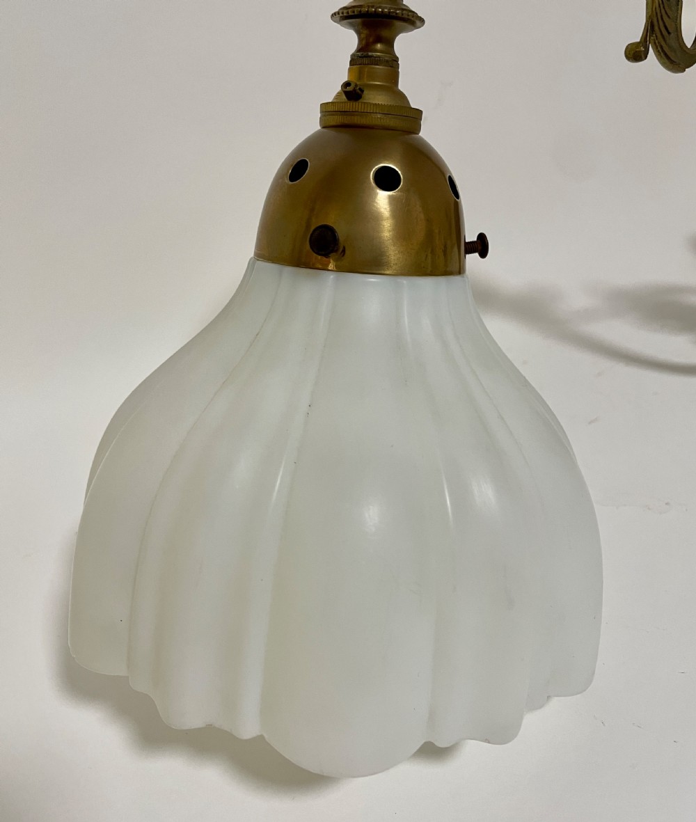 Antique Milk Glass Wall Light View VII