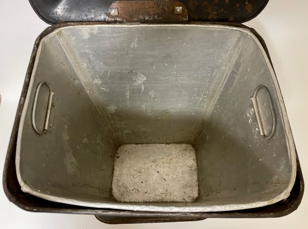 Antique Victorian Toleware Coal Bin with Liner View XIX