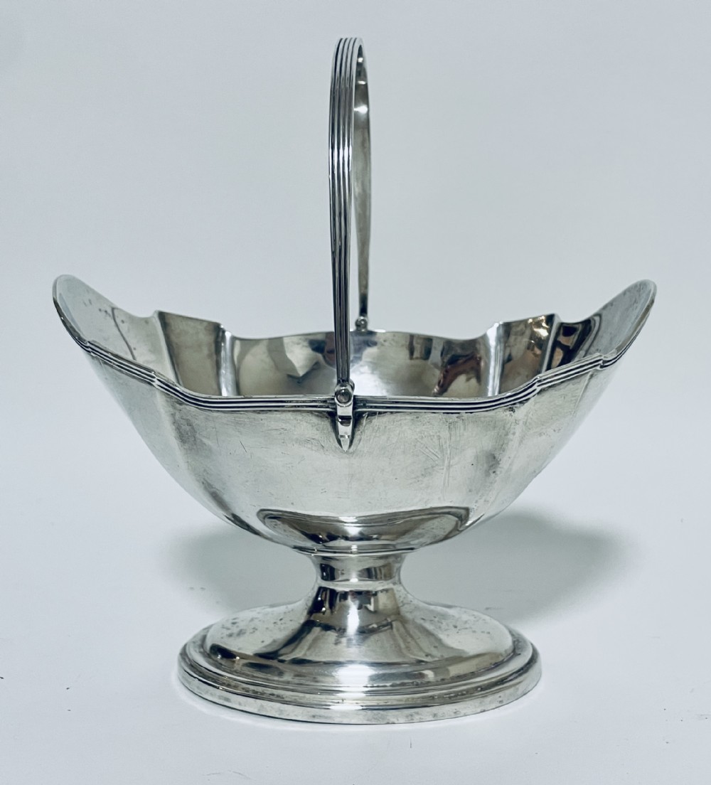 Antique Solid Silver Swing Handle Sugar Basket