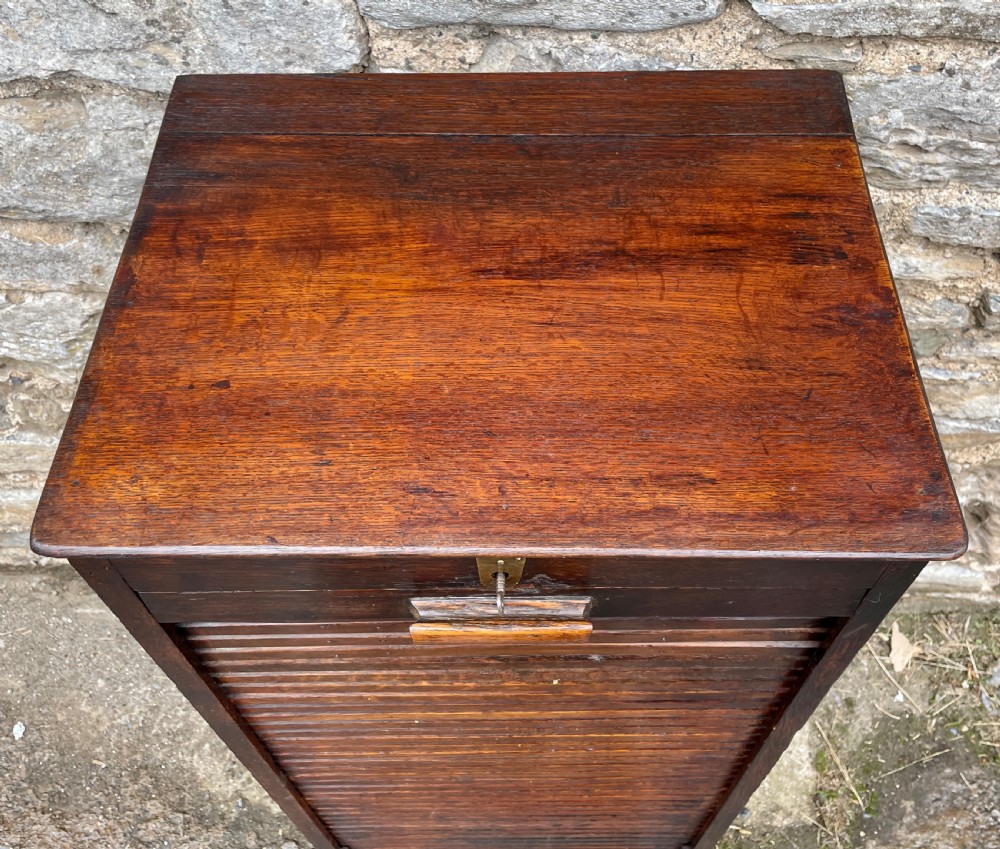 Antique Oak Tambour Filing Cabinet View VIII