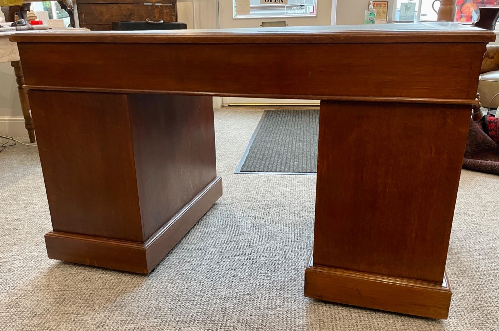 Antique Edwardian Oak Pedestal Writing Desk View VIII