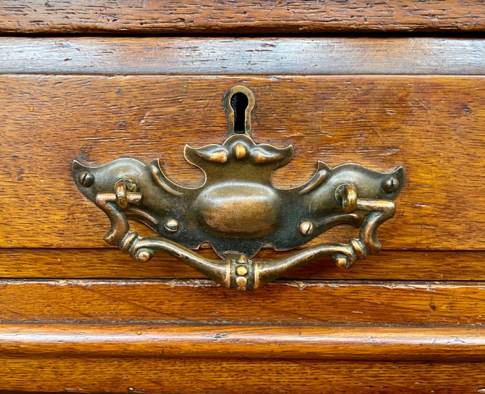 Antique Edwardian Oak Pedestal Writing Desk View XXI