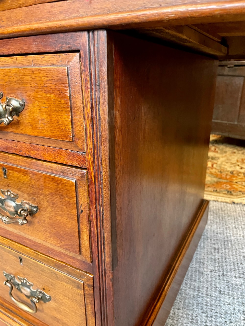 Antique Edwardian Oak Pedestal Writing Desk View XXIII