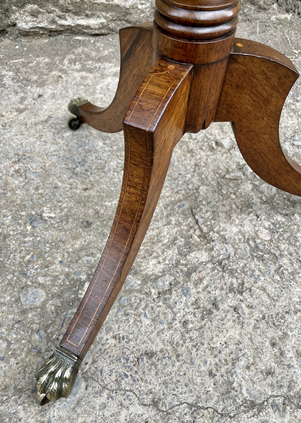Antique Regency Rosewood Tilt Top Wine Table View XX