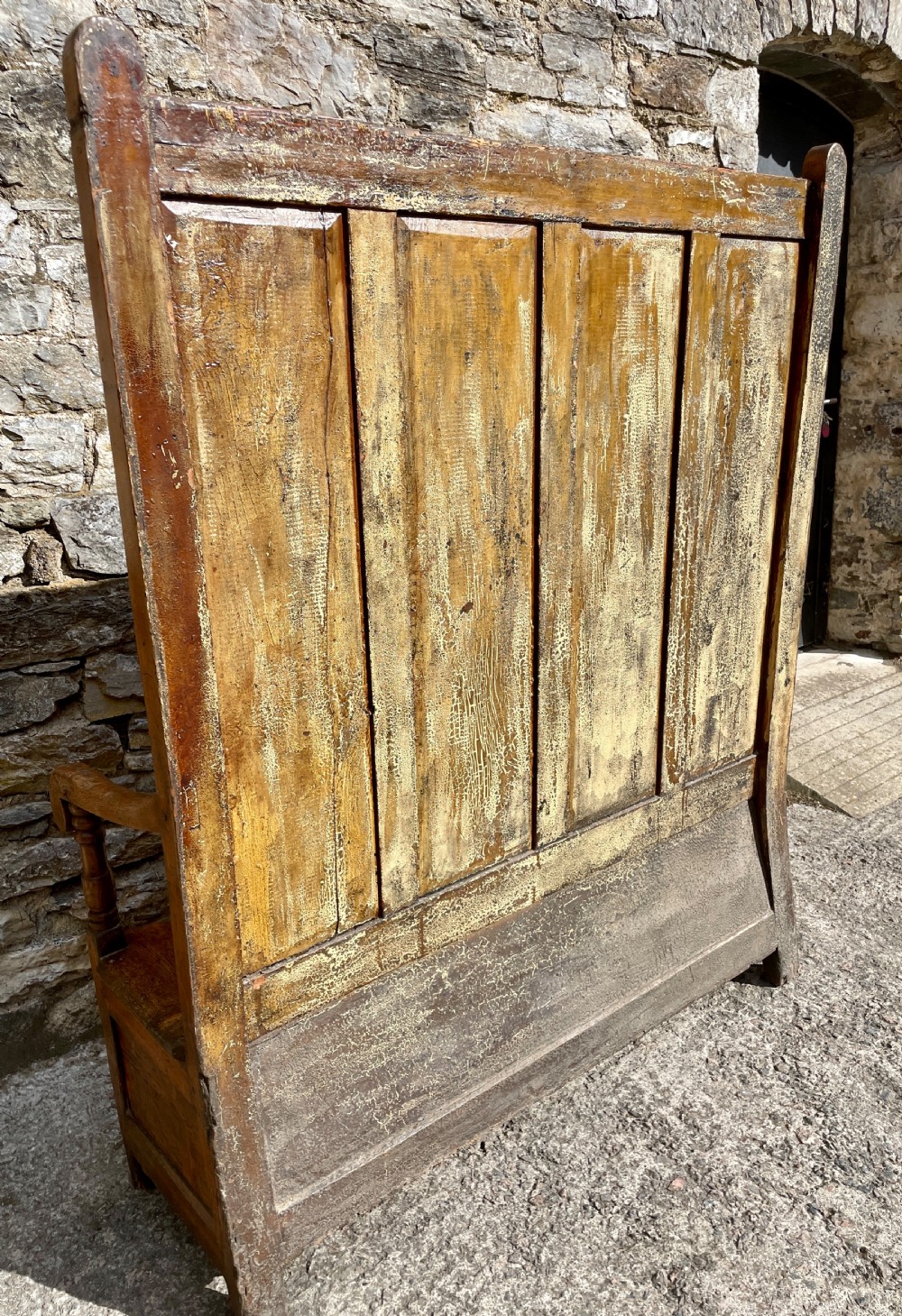 Large Antique Pine Box Settle View XIX