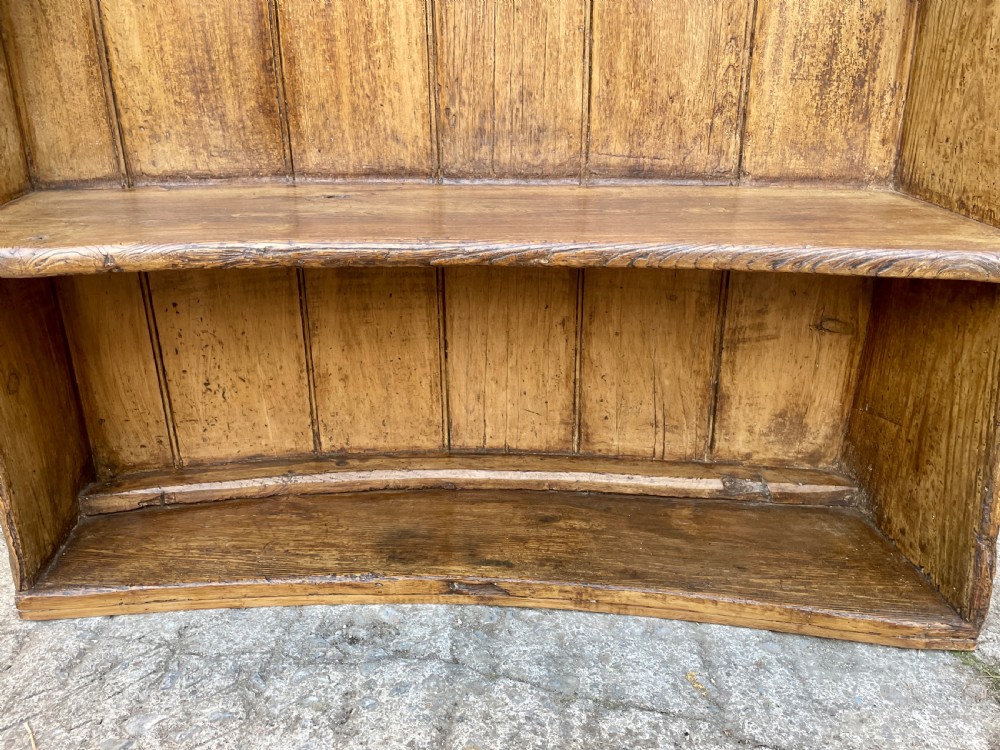 Antique Curved Wing Back Pine and Elm Settle View VIII