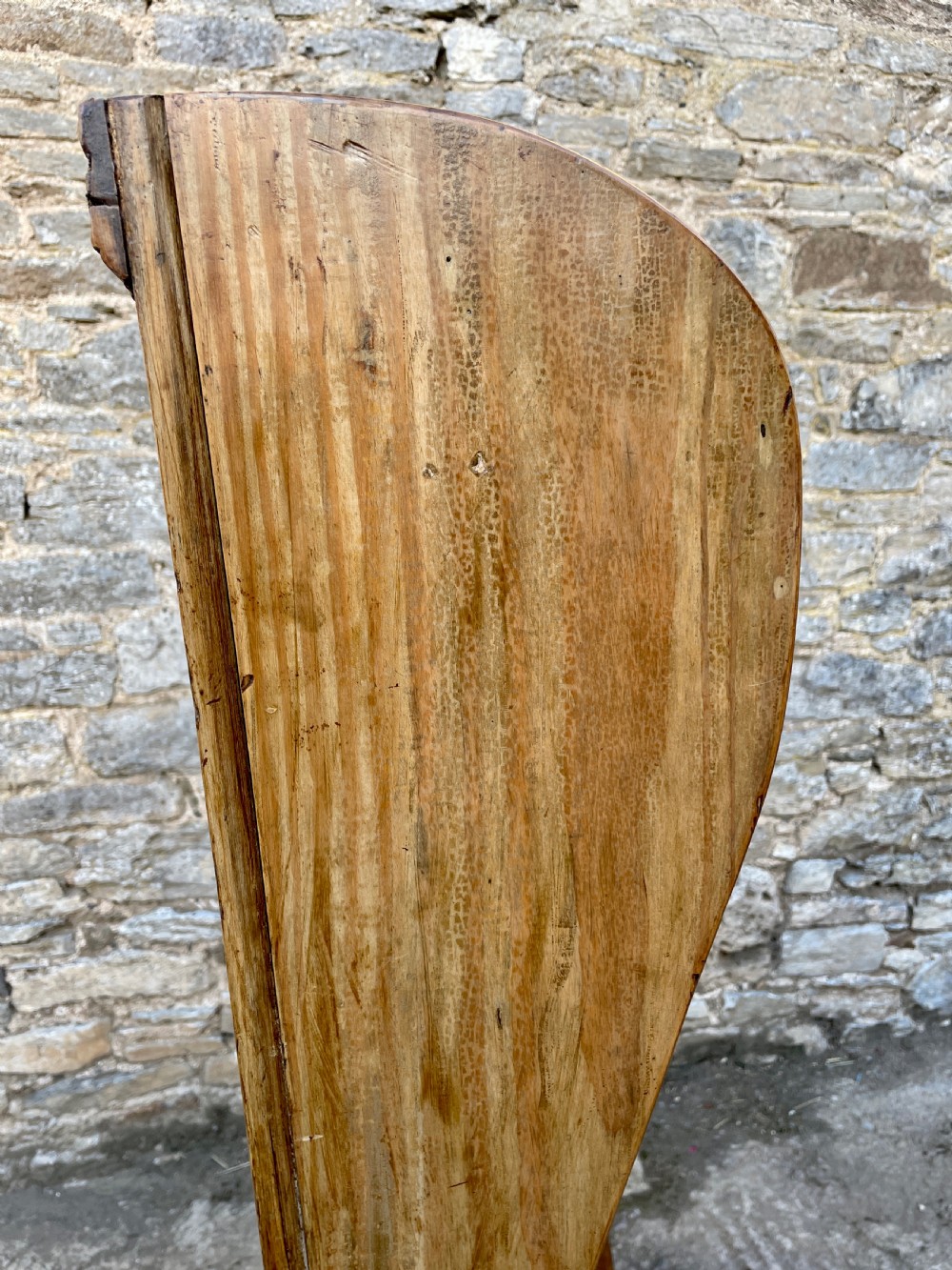 Antique Curved Wing Back Pine and Elm Settle View XXIII