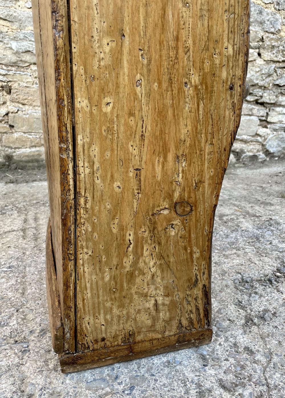 Antique Curved Wing Back Pine and Elm Settle View XXIV