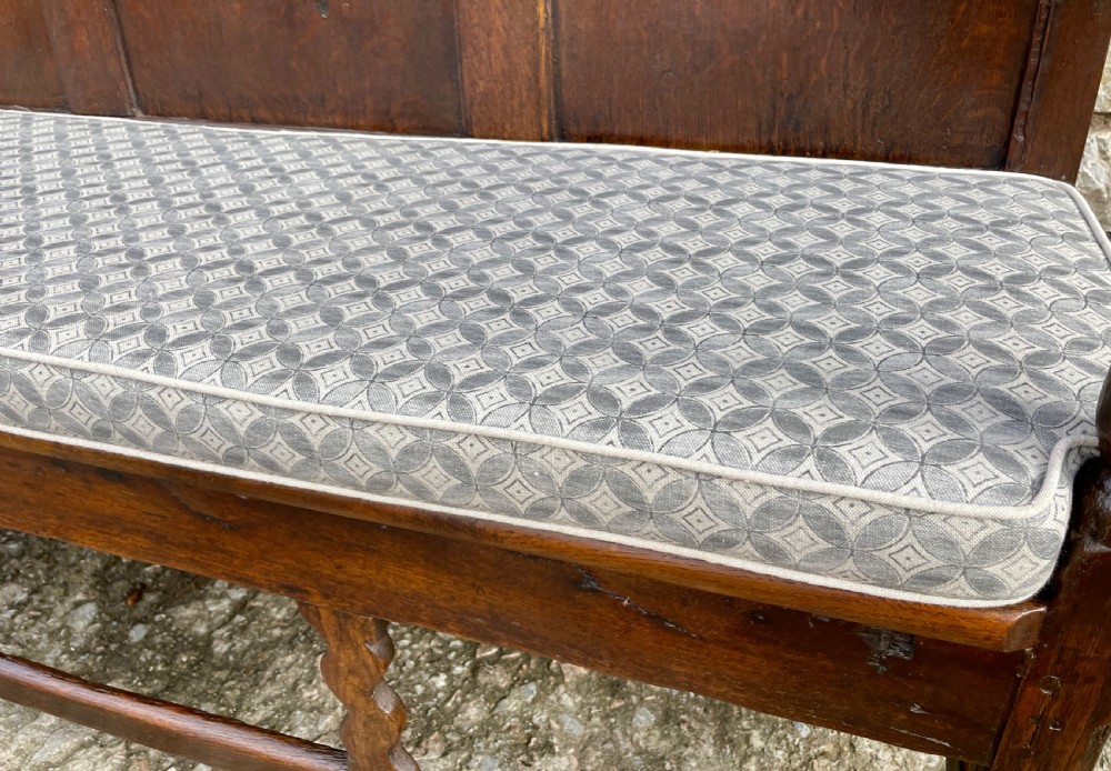 Antique Georgian Oak Panelled Settle View XXX