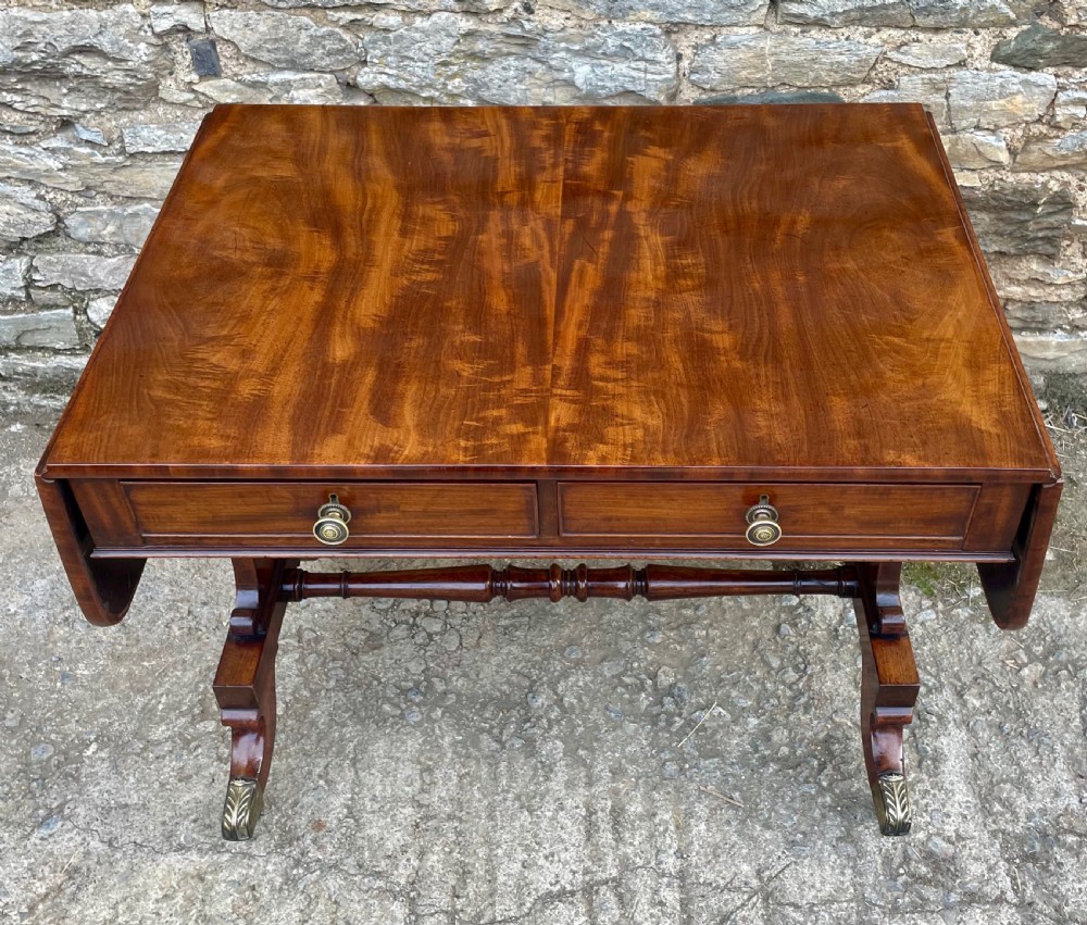 Regency Mahogany Drop Leaf Sofa Table View XI