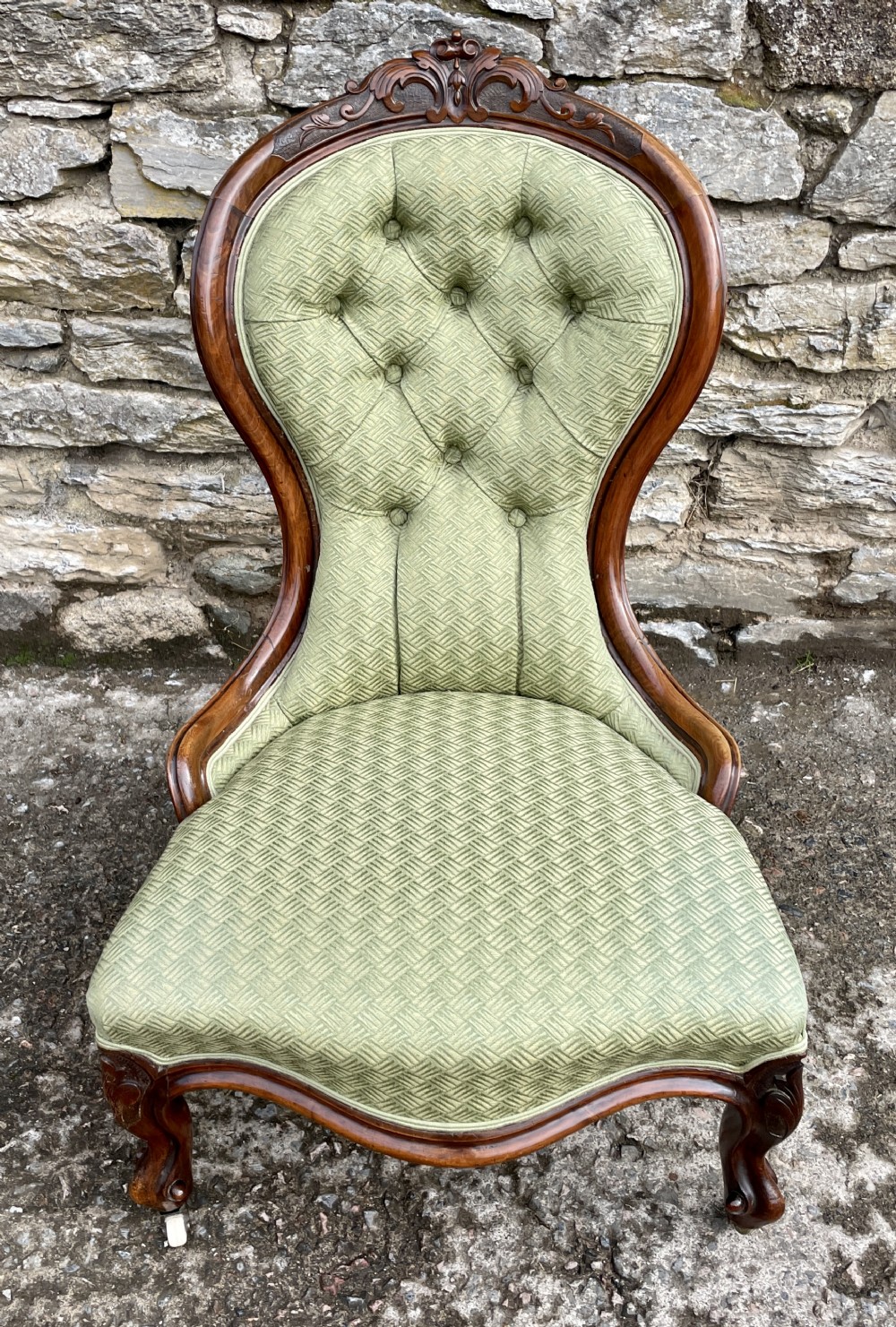Victorian Button Back Upholstered Nursing Chair