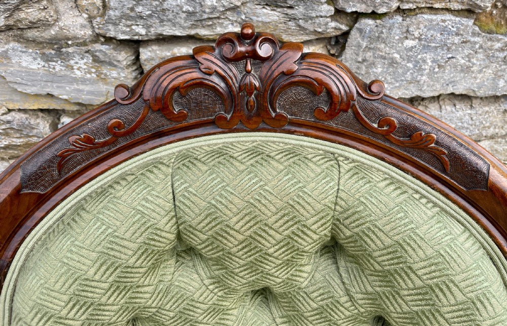 Victorian Button Back Upholstered Nursing Chair View II