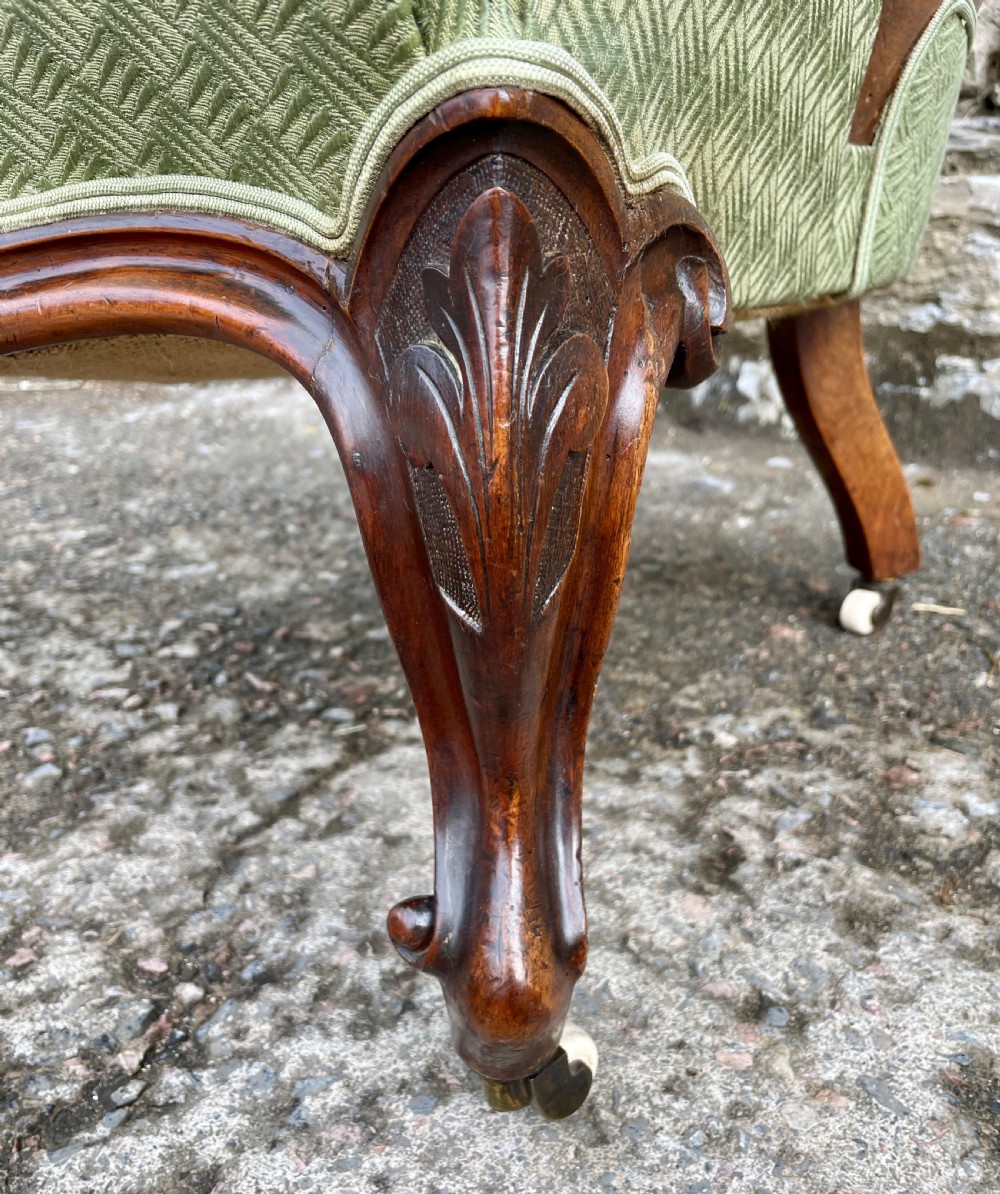 Victorian Button Back Upholstered Nursing Chair View IV