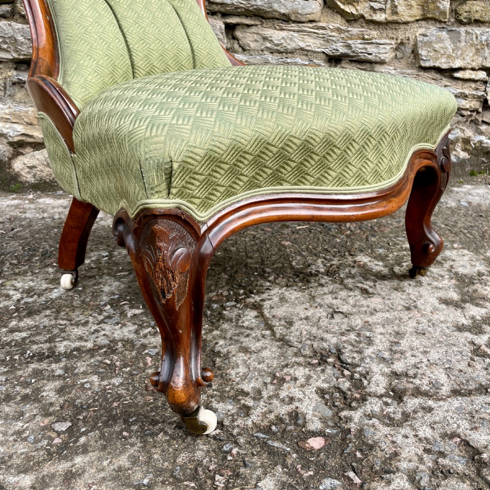 Victorian Button Back Upholstered Nursing Chair View XVI