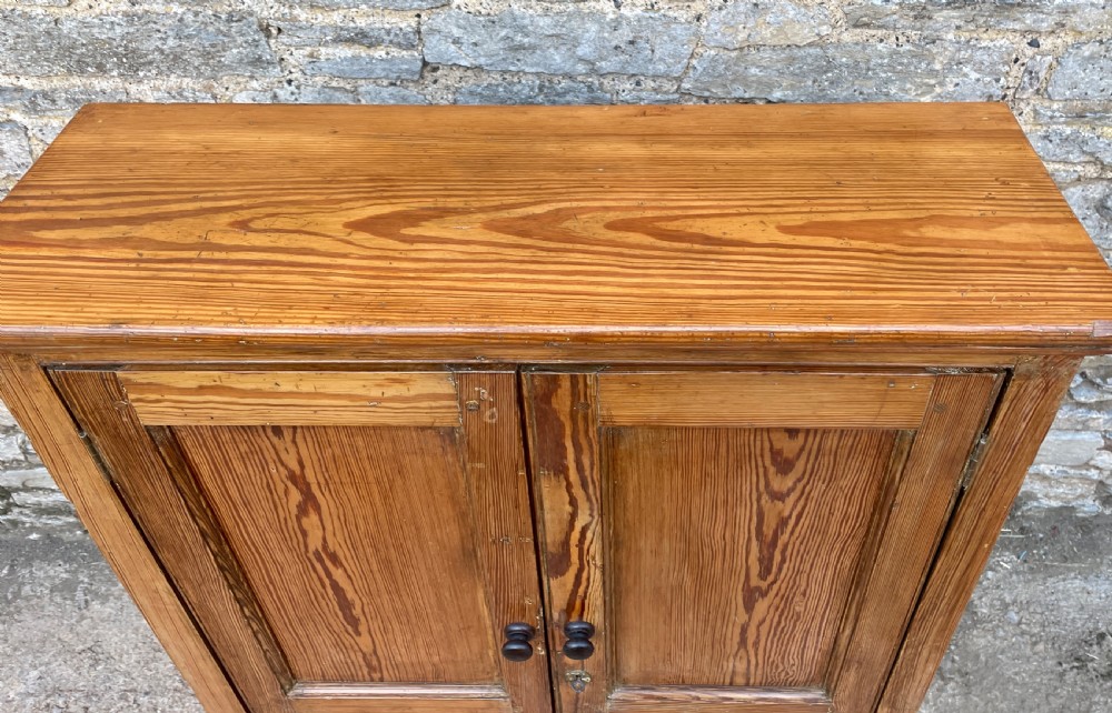Narrow Antique Pitch Pine Cupboard View XII