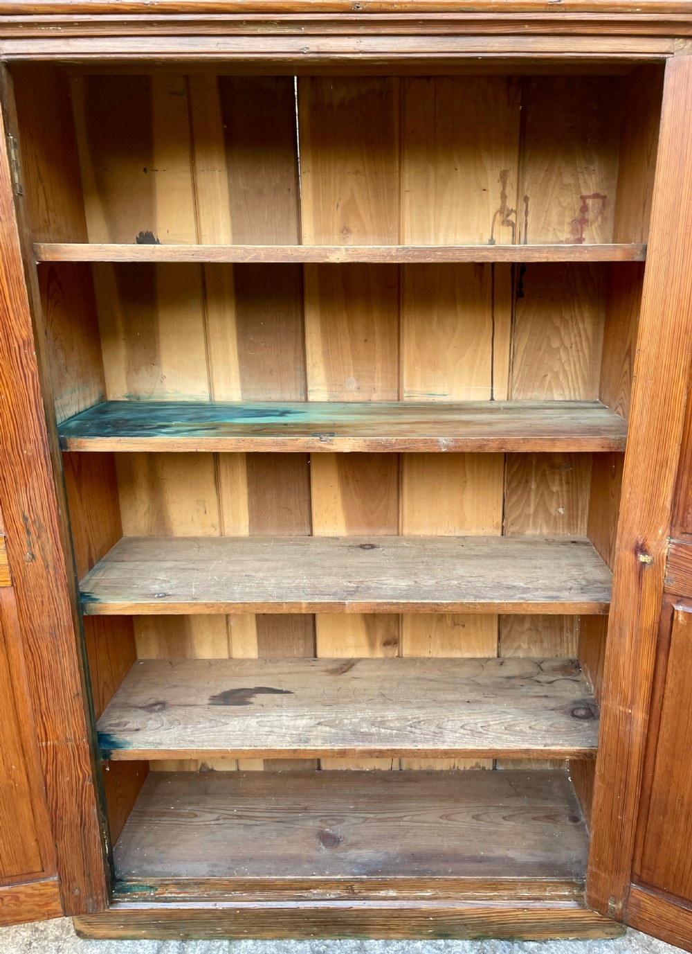 Narrow Antique Pitch Pine Cupboard View XVI