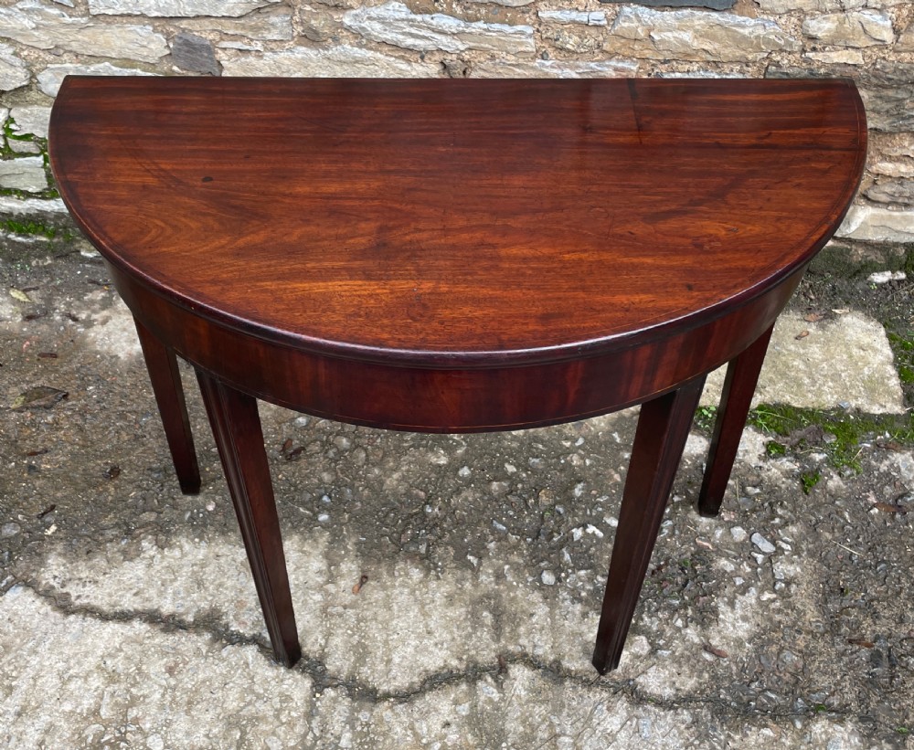 Georgian Mahogany Demi Lune Tea Table View II
