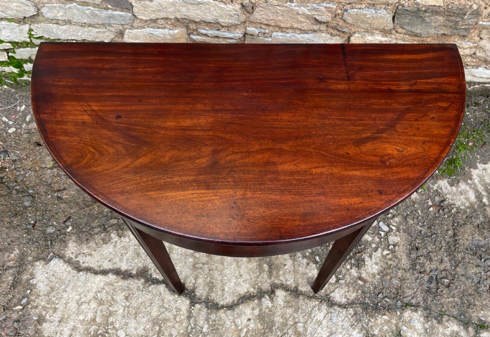 Georgian Mahogany Demi Lune Tea Table View V