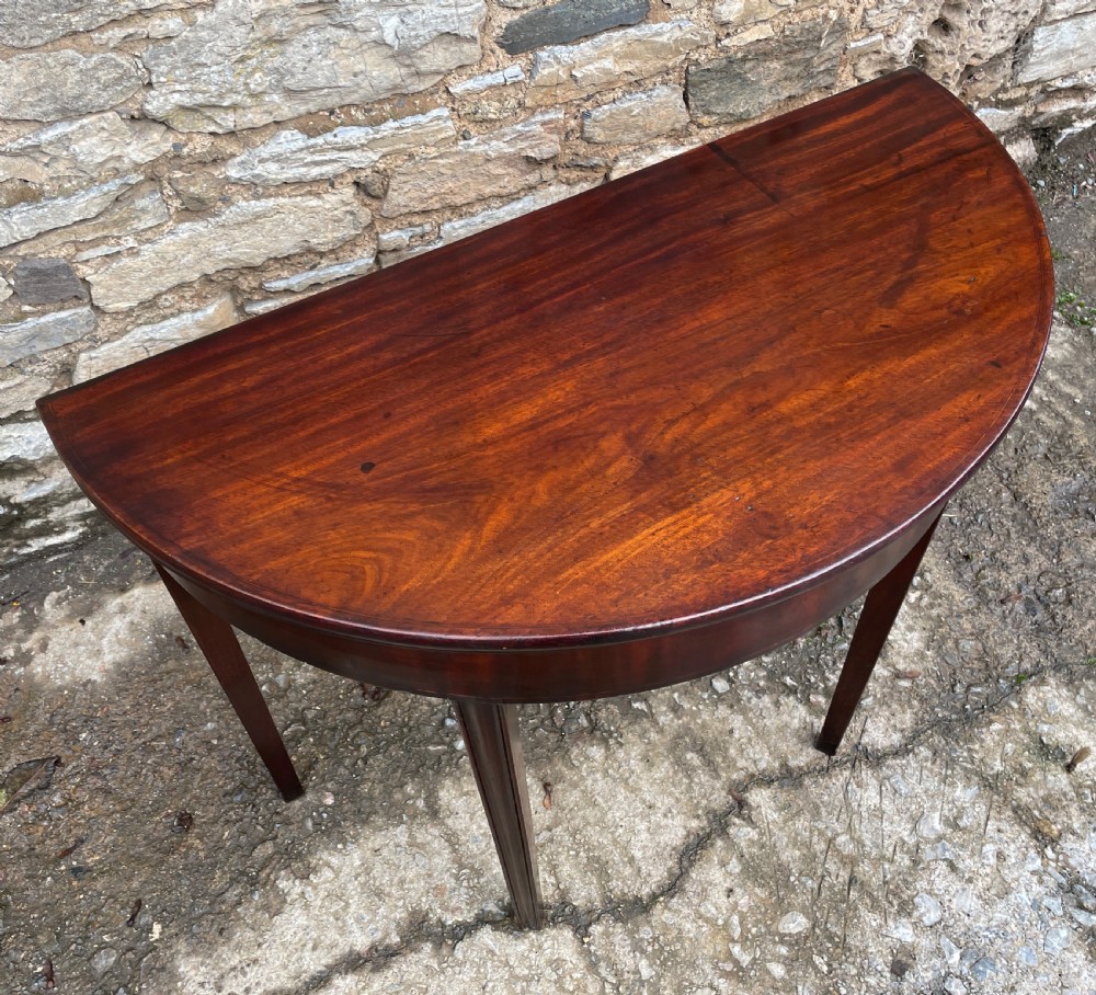 Georgian Mahogany Demi Lune Tea Table View VI