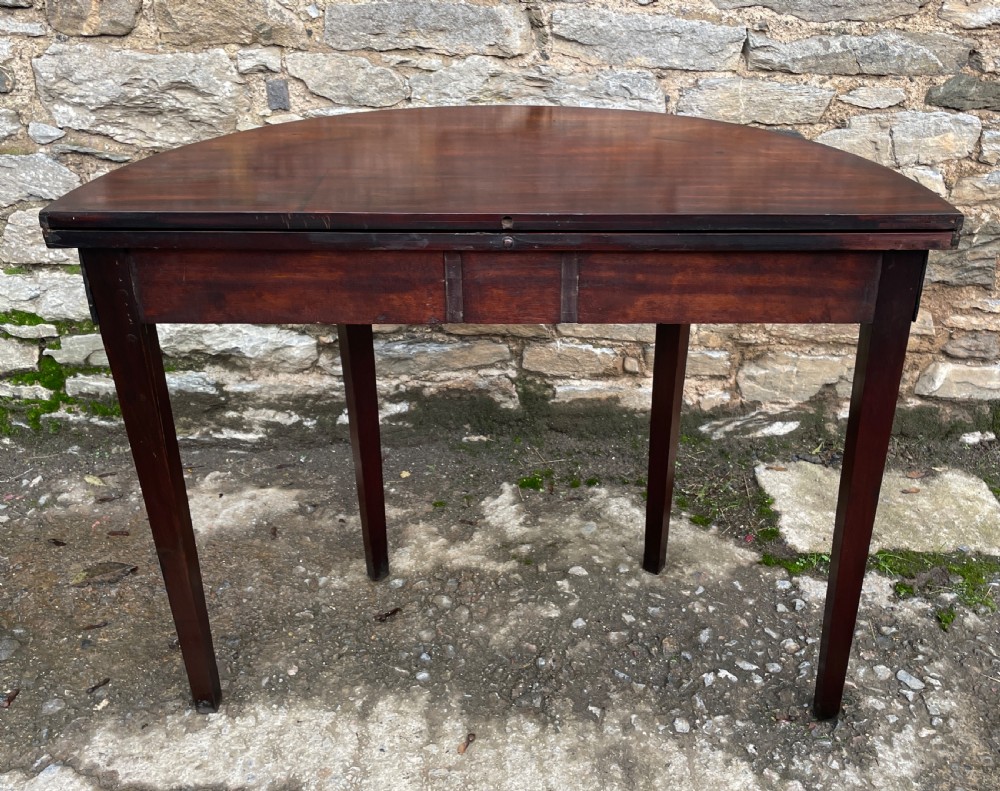 Georgian Mahogany Demi Lune Tea Table View XI
