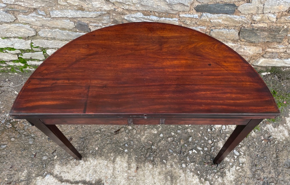 Georgian Mahogany Demi Lune Tea Table View XIII