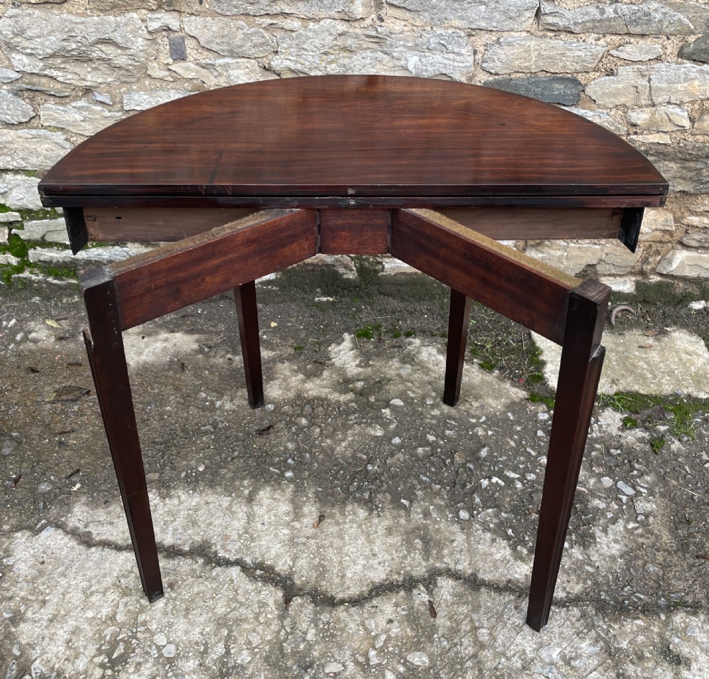 Georgian Mahogany Demi Lune Tea Table View XIV