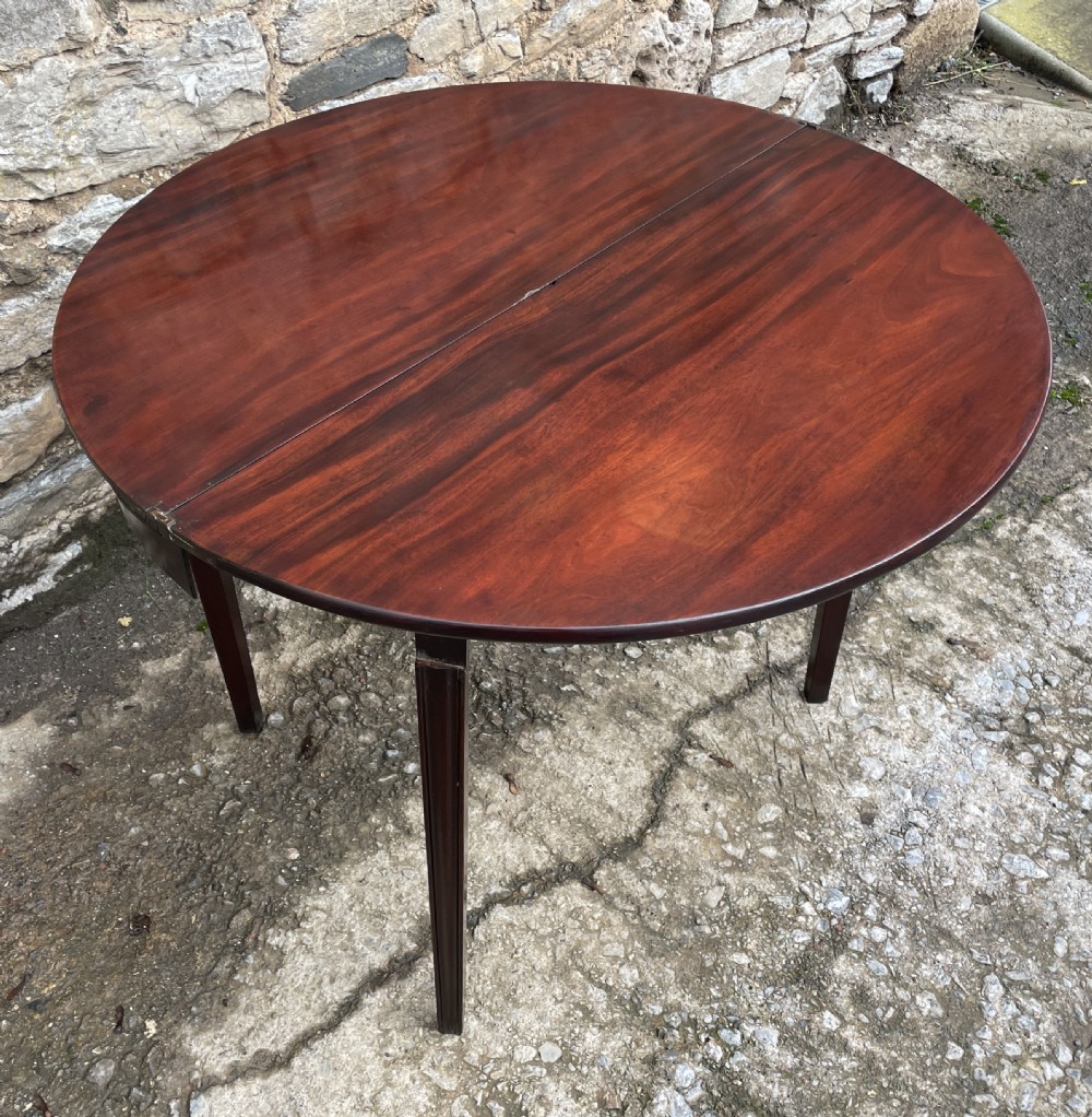 Georgian Mahogany Demi Lune Tea Table View XVII