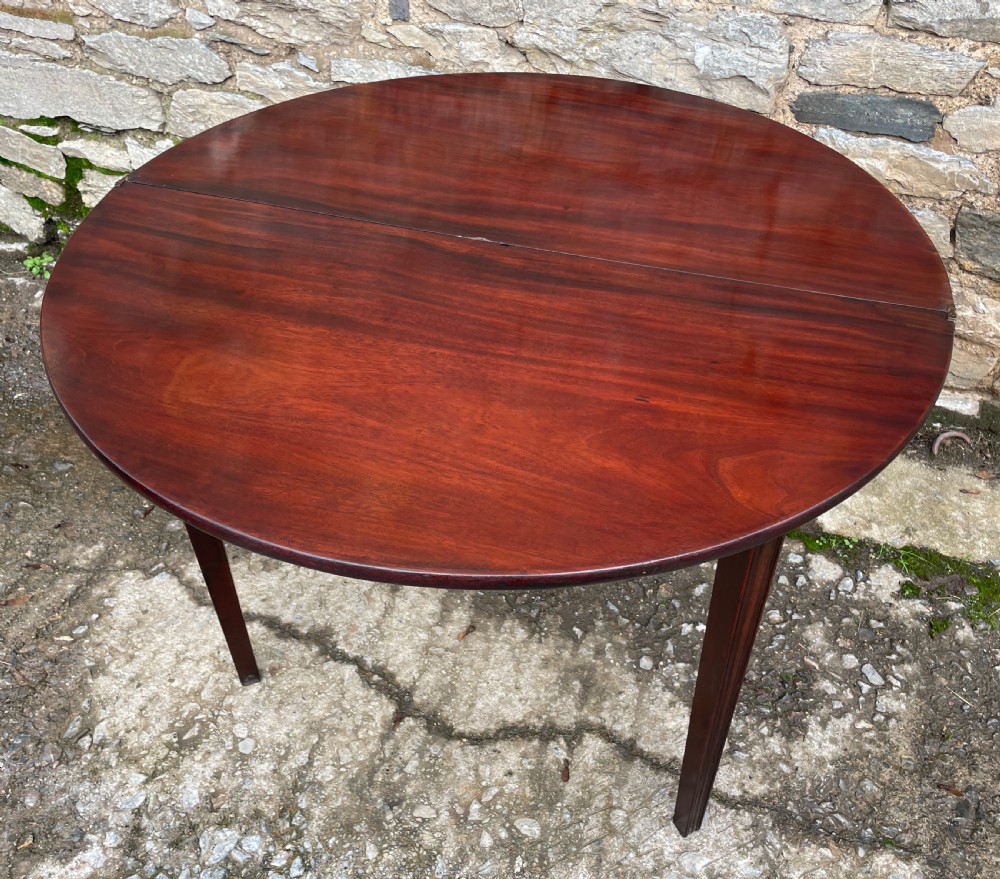 Georgian Mahogany Demi Lune Tea Table View XIX