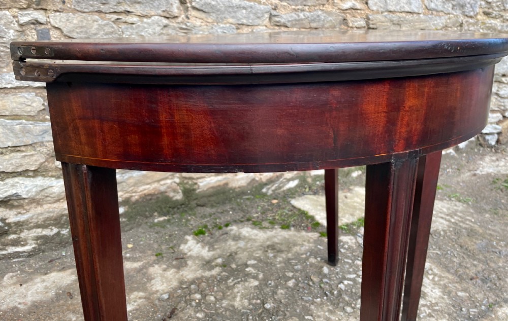 Georgian Mahogany Demi Lune Tea Table View XXIV