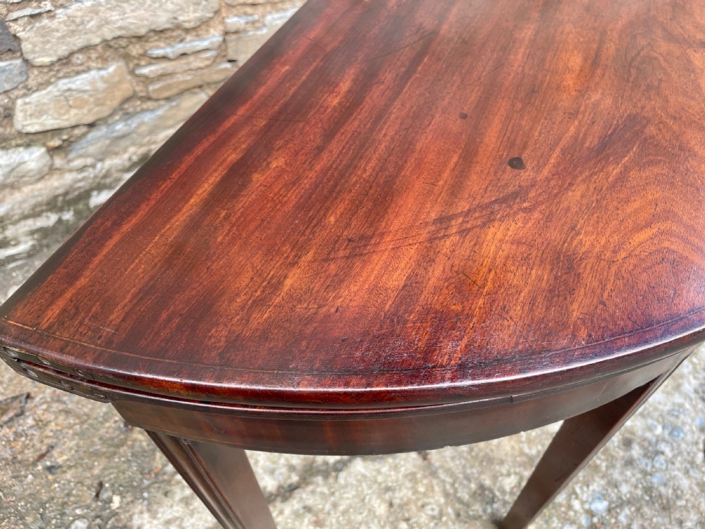 Georgian Mahogany Demi Lune Tea Table View XXV