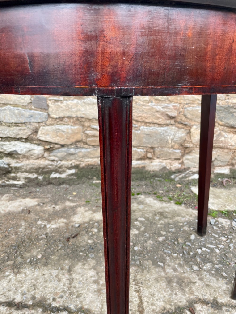 Georgian Mahogany Demi Lune Tea Table View XXVII