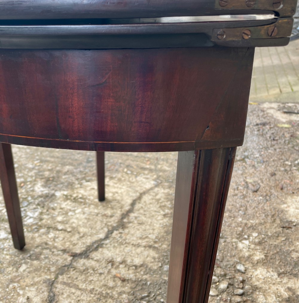 Georgian Mahogany Demi Lune Tea Table View XXVIII