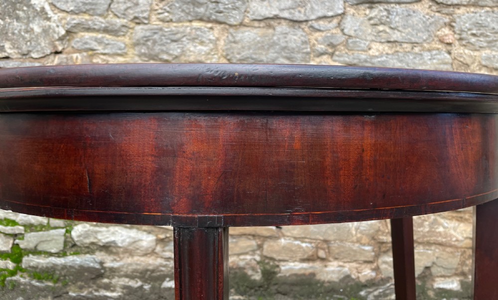 Georgian Mahogany Demi Lune Tea Table View XXIX